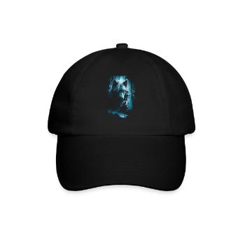 Dunkle Kunst Wolf Wald Mythisch - Baseballkappe - Schwarz/Schwarz - Vorne