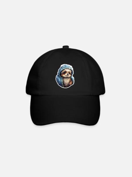 Küntlerischer Golden Retriever mit Anorak - Baseballkappe - Schwarz/Schwarz