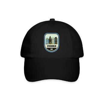 Stockholm Stadtmotive Patch - Baseballkappe - Schwarz/Schwarz - Vorne