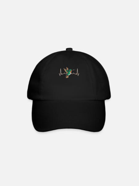 Kolibri Ekg EKG Herzschlag - Baseballkappe - Schwarz/Schwarz