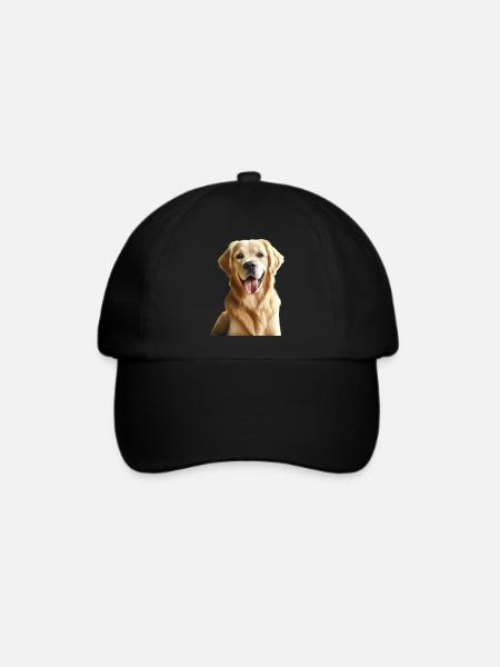 Ein glücklicher Golden Retriever - Baseballkappe - Schwarz/Schwarz