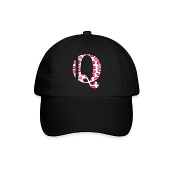 Buchstabe q Küsse - Baseballkappe - Schwarz/Schwarz - Vorne