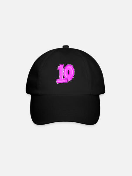 10 rosa - Baseballkappe - Schwarz/Schwarz