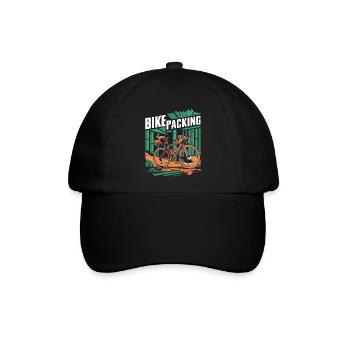 Bikepacking-Abenteuerszene - Baseballkappe - Schwarz/Schwarz - Vorne