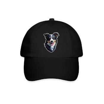 Border Collie - Baseballkappe - Schwarz/Schwarz - Vorne