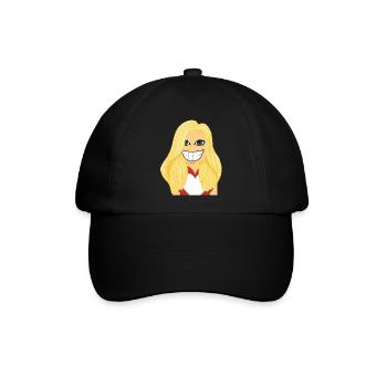 Blonde Frau verliebt - Baseballkappe - Schwarz/Schwarz - Vorne