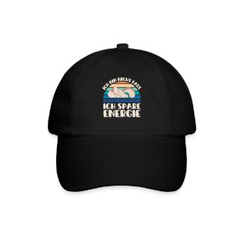 Ich bin nicht Faul Ich Spare Energie Chinchilla - Baseballkappe - Schwarz/Schwarz - Vorne