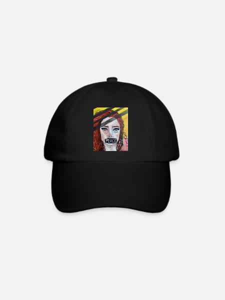 Live PEACE - Baseballkappe - Schwarz/Schwarz