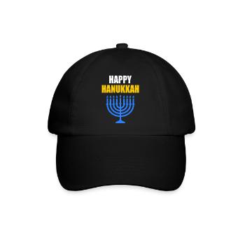 HAPPY HANUKKAH - Baseballkappe - Schwarz/Schwarz - Vorne