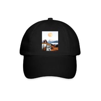 Hütte. - Baseballkappe - Schwarz/Schwarz - Vorne