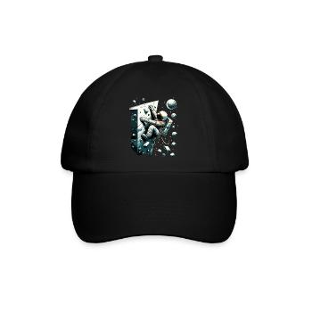 Bouldern Astronaut Raumfahrer Geschenk - Baseballkappe - Schwarz/Schwarz - Vorne