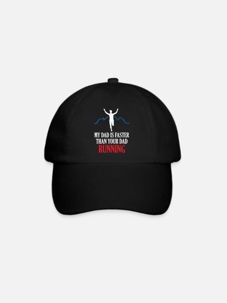 My Dad s Faster Than Your Dad Running - Baseballkappe - Schwarz/Schwarz