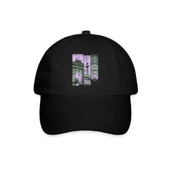 Berlin Skyline Stadt Deutschland Collage Vintage - Baseballkappe - Schwarz/Schwarz - Vorne