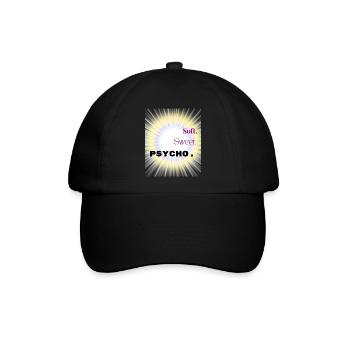 Weiches süßes Psycho-Shirt – Y2K Baddie Ästhetik - Baseballkappe - Schwarz/Schwarz - Vorne