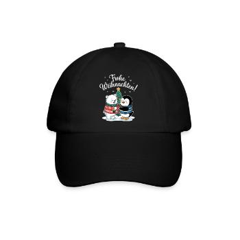 Eisbär Pinguin Weihnachtspullover süß Weihnachten - Baseballkappe - Schwarz/Schwarz - Vorne