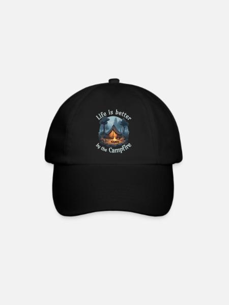 Life is better by the campfire - Baseballkappe - Schwarz/Schwarz