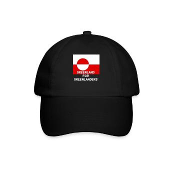 Grönland für Grönländer - Baseballkappe - Schwarz/Schwarz - Vorne