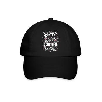 Frontend Entwickler Zentrisch Gestaltet - Baseballkappe - Schwarz/Schwarz - Vorne