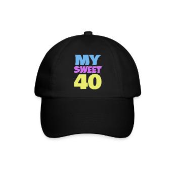 40er Farbexplosion Logo - Baseballkappe - Schwarz/Schwarz - Vorne