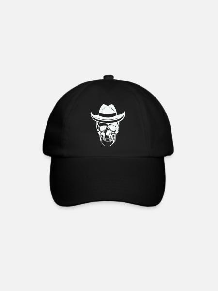 Skull mit Sonnenbrille - Baseballkappe - Schwarz/Schwarz