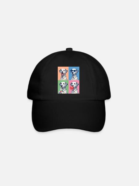 Hunde Dalmatiner Hund - Baseballkappe - Schwarz/Schwarz