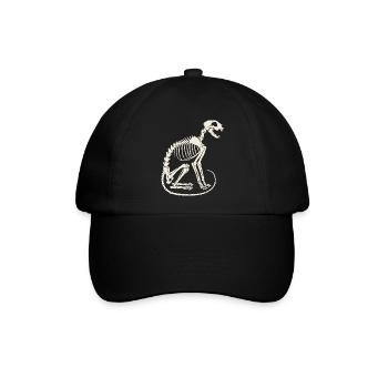 Skelett Katze - Baseballkappe - Schwarz/Schwarz - Vorne