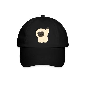 Kawaii Gibbon - Baseballkappe - Schwarz/Schwarz - Vorne