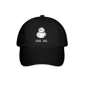 Gothic Schneemann God Jul - Schwedisch - Baseballkappe - Schwarz/Schwarz - Vorne