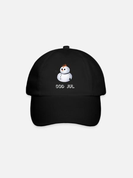 Gothic Schneemann God Jul - Schwedisch - Baseballkappe - Schwarz/Schwarz