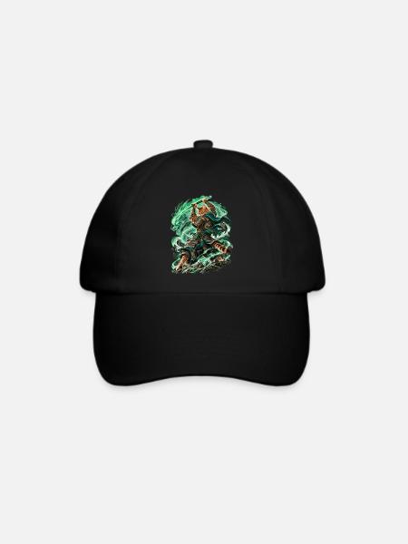 Samurai Cat Dragonheart - Baseballkappe - Schwarz/Schwarz