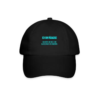 Ich bin Pädagoge - ich rette die Welt - Baseballkappe - Schwarz/Schwarz - Vorne