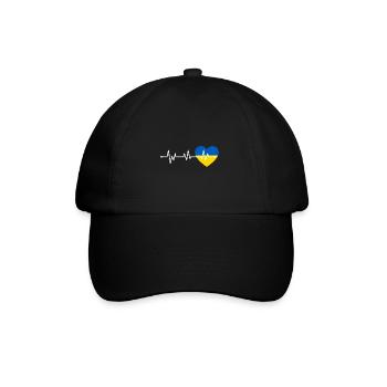Heartbeat Ukraine - Baseballkappe - Schwarz/Schwarz - Vorne