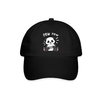 Pew Pew Panda - Baseballkappe - Schwarz/Schwarz - Vorne