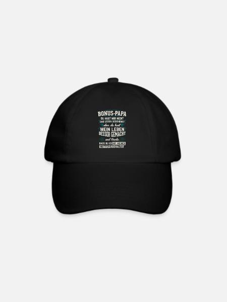 Bonus Papa - Geschenk Stiefvater Geburtstag - Baseballkappe - Schwarz/Schwarz