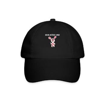 Sehr böses Hasi - böser psycho Hase - Baseballkappe - Schwarz/Schwarz - Vorne