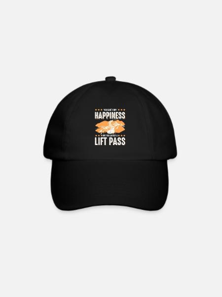 glücklich ski skiing - Baseballkappe - Schwarz/Schwarz