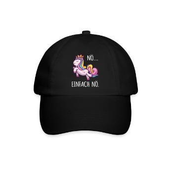 Einhorn lustig Diva Mädchen arrogant Nö einfach nö - Baseballkappe - Schwarz/Schwarz - Vorne