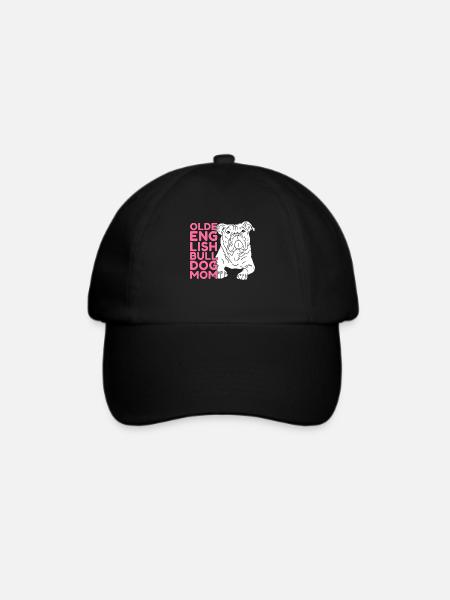 Olde English Bulldog Mom | Hundebesitzer Geschenk - Baseballkappe - Schwarz/Schwarz