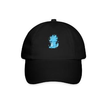 kleiner Dino Triceratops freut sich - Baseballkappe - Schwarz/Schwarz - Vorne