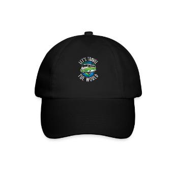 Abenteuer Reisen Präsent Reiseliebhaber - Baseballkappe - Schwarz/Schwarz - Vorne