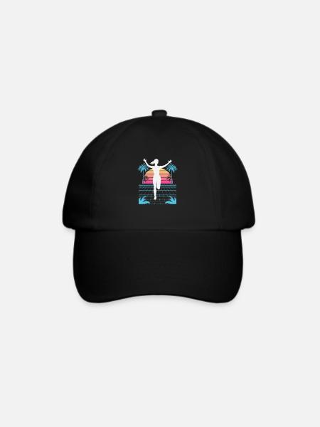 Vaporwave Synthwave Marathon, Trailrunning - Baseballkappe - Schwarz/Schwarz