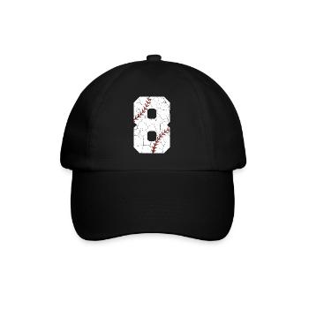 Kinder 8. Geburtstag Baseballspieler 8 Jahre alt - Baseballkappe - Schwarz/Schwarz - Vorne
