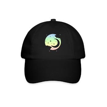Kawaii Mond Pastel Goth Niedlich - Baseballkappe - Schwarz/Schwarz - Vorne