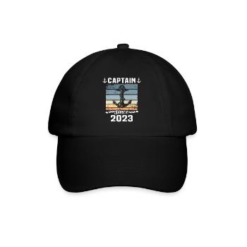Kapitän 2023 Bootsführerschein Boot - Baseballkappe - Schwarz/Schwarz - Vorne