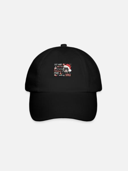 Mops Frohe Weihnachten - Baseballkappe - Schwarz/Schwarz
