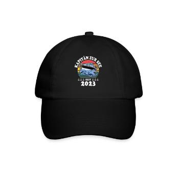 Kapitän Boot Bootsführerschein 2023 - Baseballkappe - Schwarz/Schwarz - Vorne