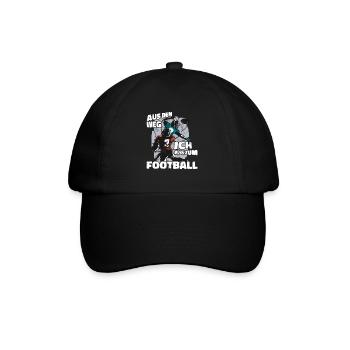 Aus Dem Weg Ich Muss Zum Football - Baseballkappe - Schwarz/Schwarz - Vorne