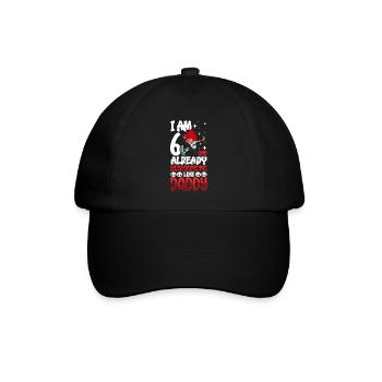 Ich bin 6 - Mädchen Rocker - Baseballkappe - Schwarz/Schwarz - Vorne