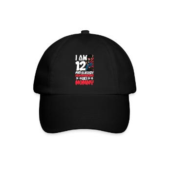 Ich bin 12 - Jungen Rocker - Baseballkappe - Schwarz/Schwarz - Vorne