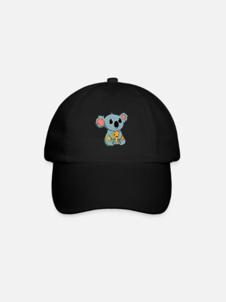 Pizza-Esser Koala-Liebhaber Tier Koala-Bär - Baseballkappe - Schwarz/Schwarz
